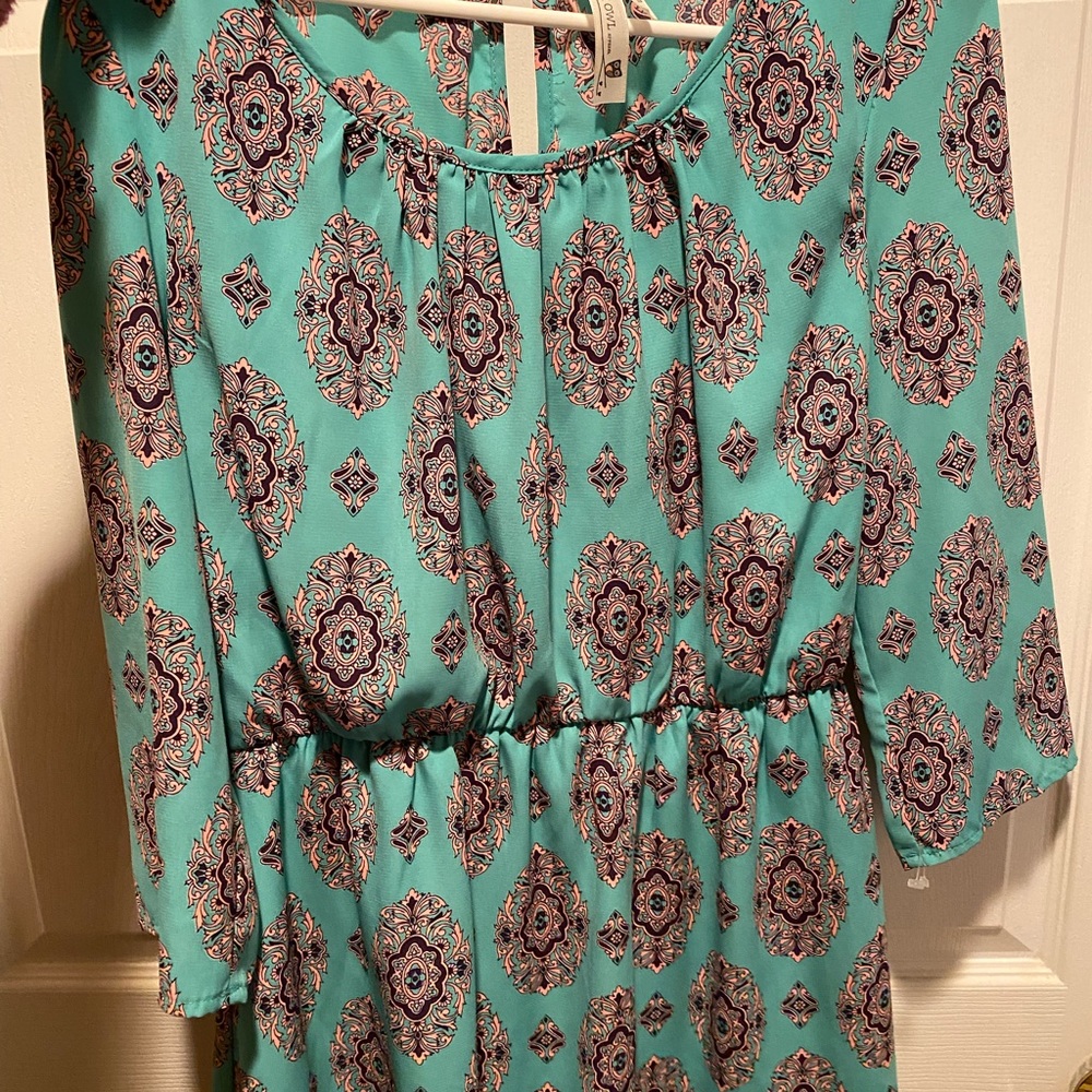 Pink Owl Blue Paisley Dress